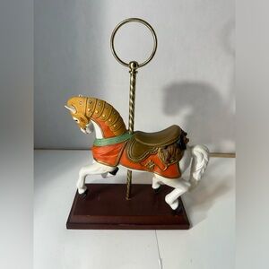 1987 HOMCO HOME INTERIORS PORCELAIN MASTERPIECE CAROUSEL HORSE FIGURINE